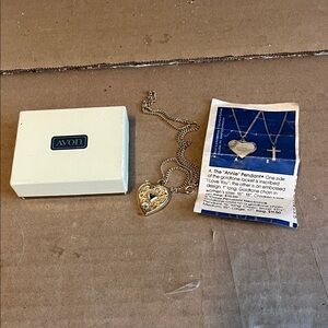 Avon Gold Heart Pendant with Chain